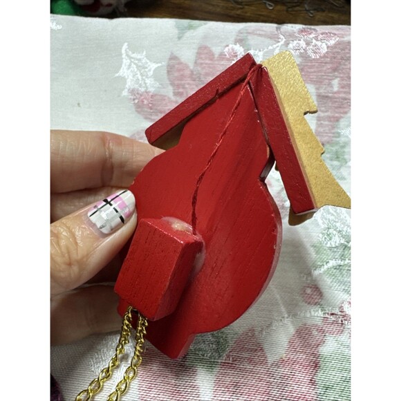 Vtg German Wooden Cuckoo Clock Ornament Hand Painted Erzgebirge Style Mini Decor - Picture 4 of 6